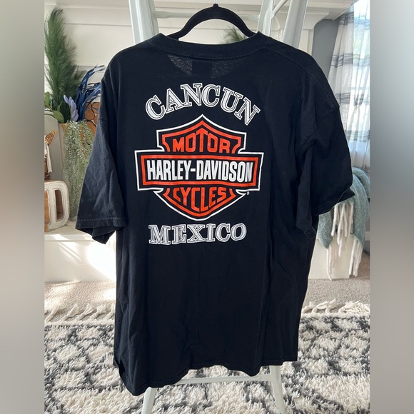 Harley-Davidson Motorcycles Cancun Mexico Black Graphic Logo T-Shirt XXL - Picture 3 of 7